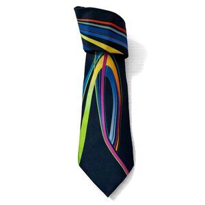 Vitaliano Signature Tie with Multicolored Geometric Pattern